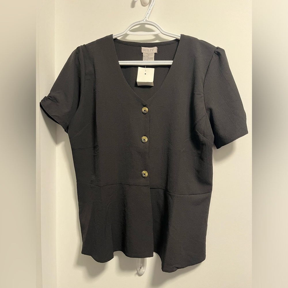 Black peplum blouse